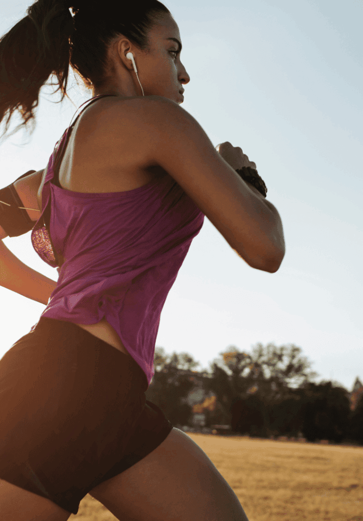a woman running