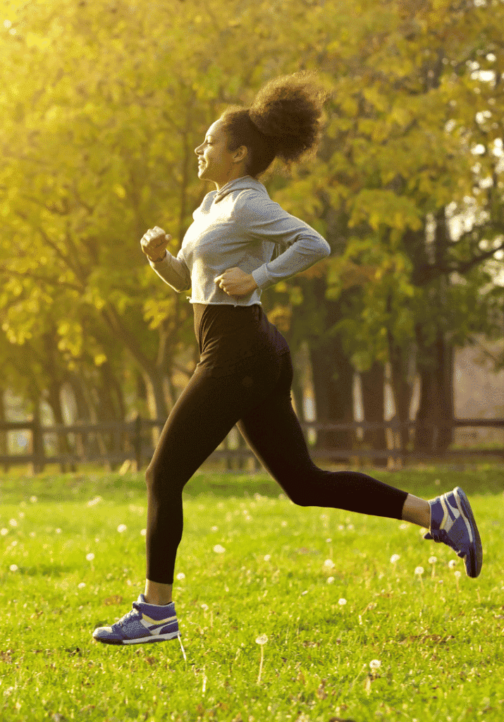 a black woman running