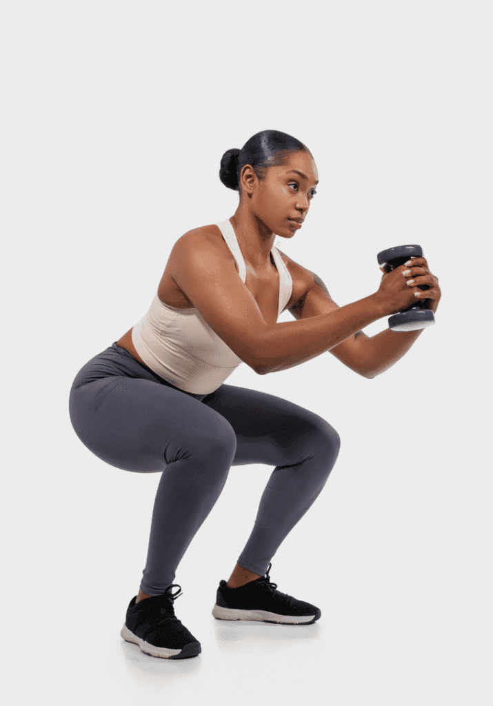 A woman working out during her Winter Arc