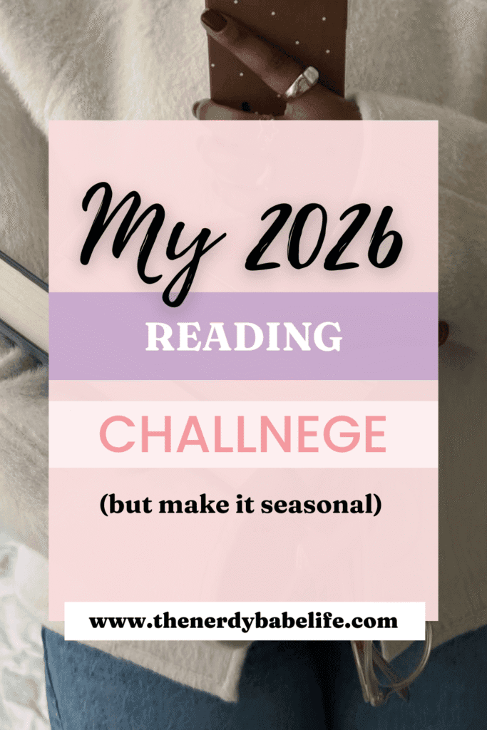 a promotional Pinterest pin about my 2026 reading challenge
